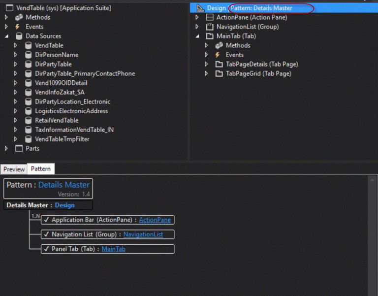 form design patterns d365fo